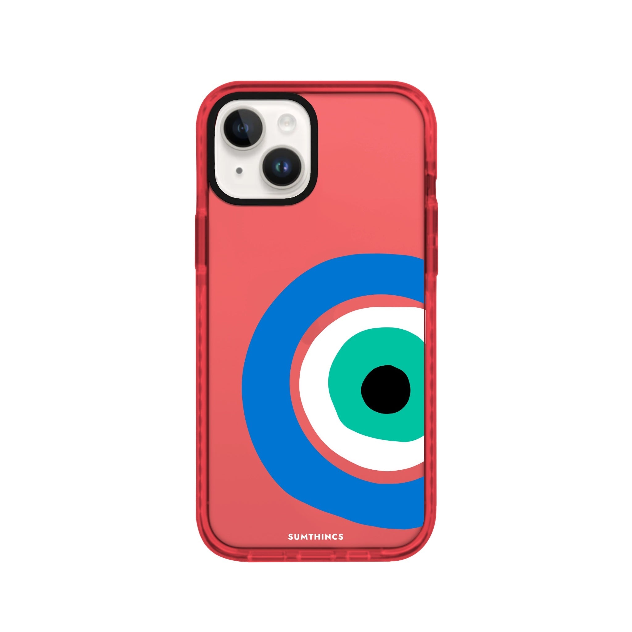 iPhone 14 Plus Ocean Eye Procase Şeffaf Telefon Kılıfı Kırmızı - SUMTHINCS