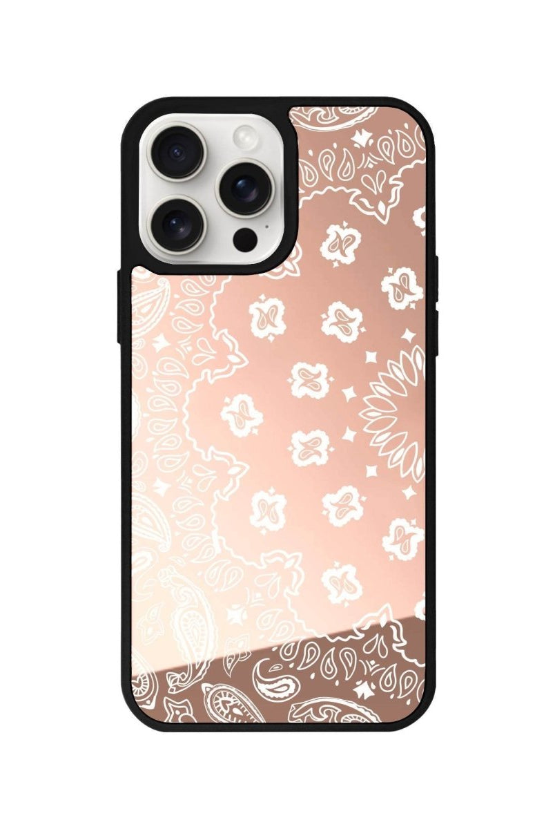 iPhone 14 Plus Paisley Mirror Aynalı Telefon Kılıfı Metalik Pembe - SUMTHINCS