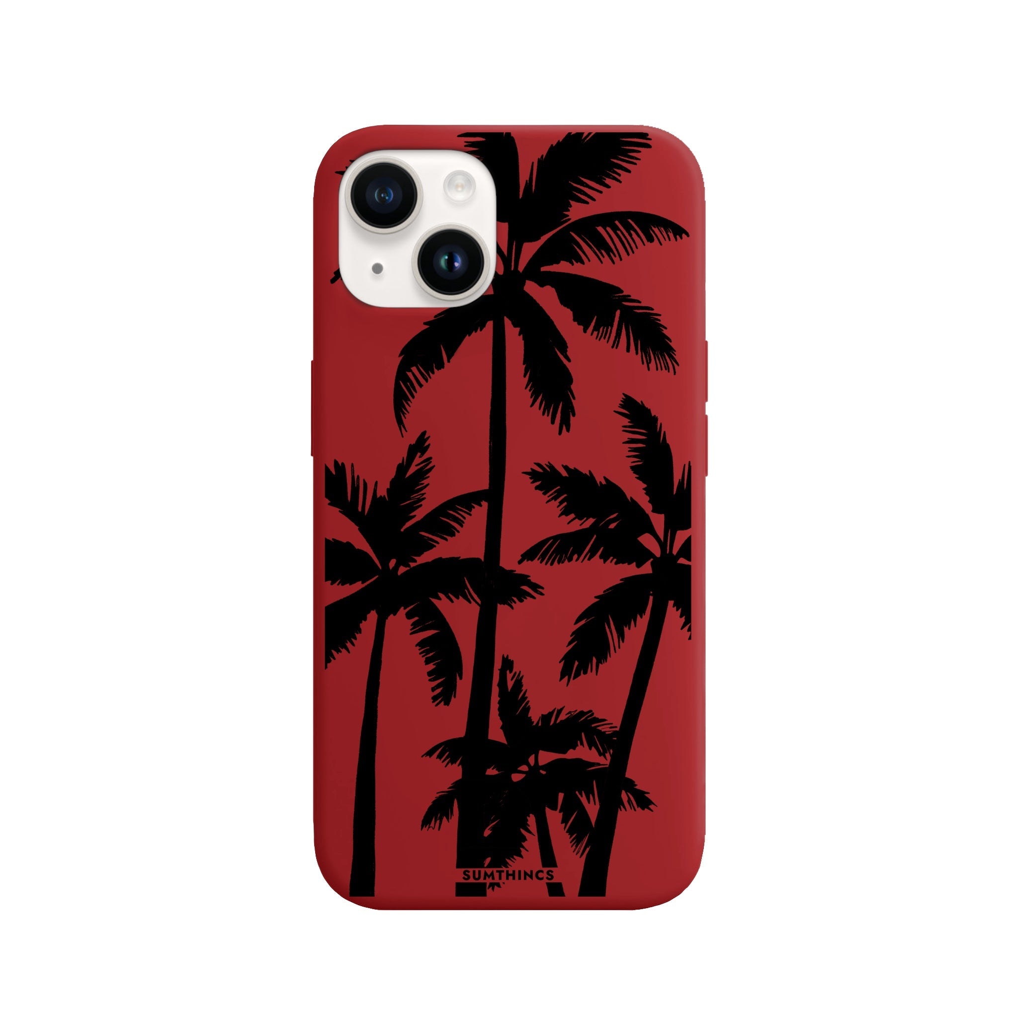 iPhone 14 Plus Palm Trees Premium Telefon Kılıfı Kırmızı - SUMTHINCS