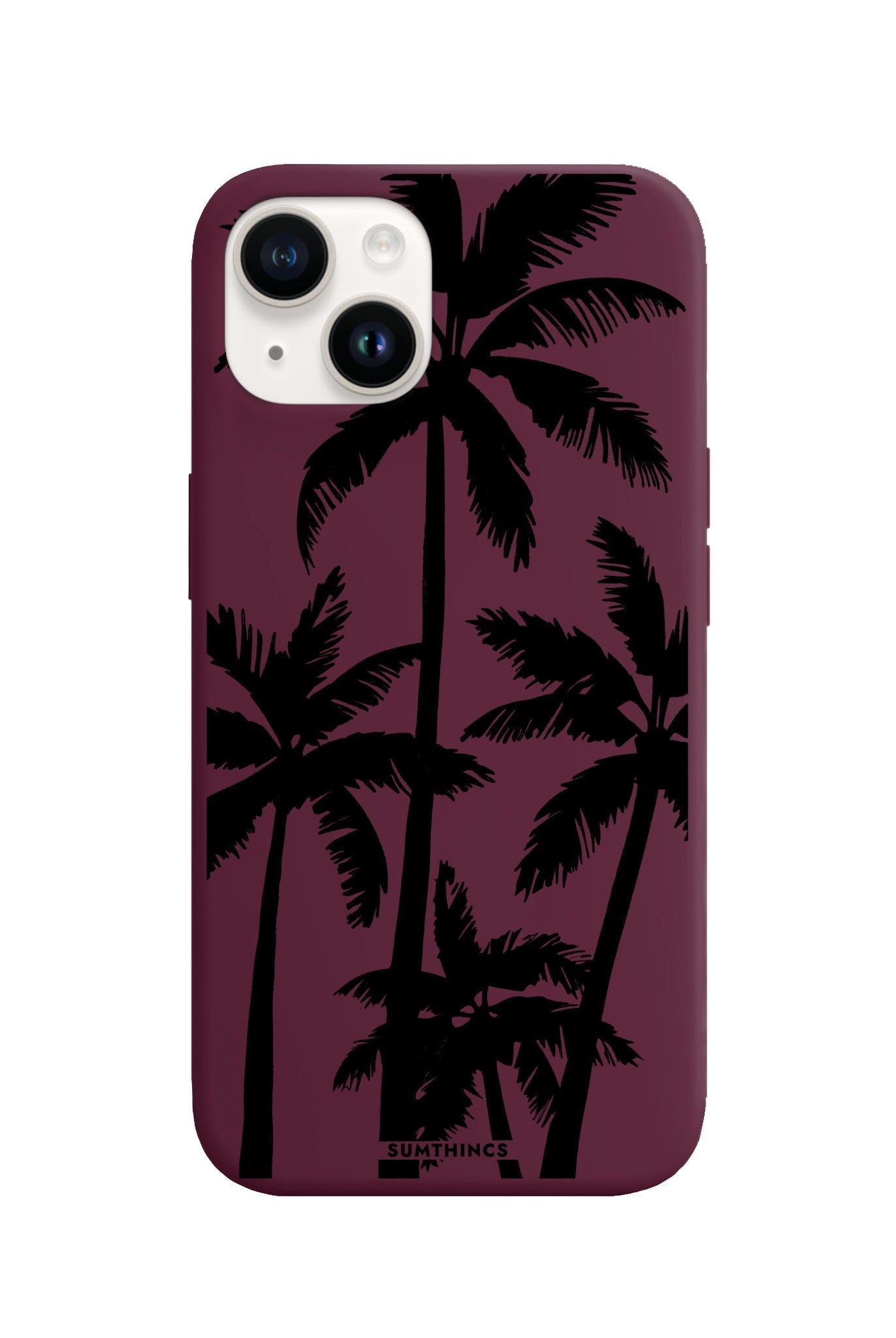 iPhone 14 Plus Palm Trees Premium Telefon Kılıfı Bordo - SUMTHINCS