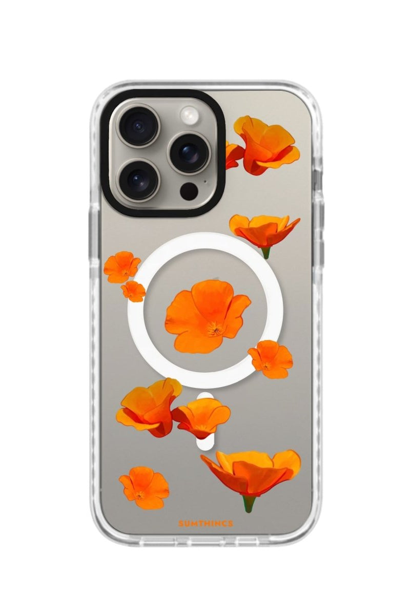 iPhone 14 Plus Poppies Magsafe Procase Şeffaf Telefon Kılıfı Beyaz Şeffaf - SUMTHINCS