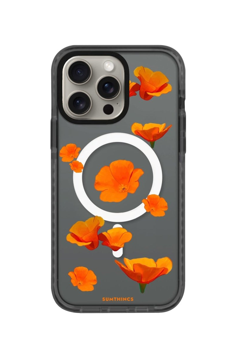 iPhone 14 Plus Poppies Magsafe Procase Şeffaf Telefon Kılıfı Antrasit - SUMTHINCS