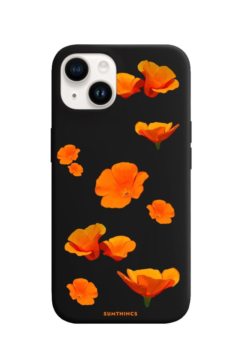 iPhone 14 Plus Poppies Premium Telefon Kılıfı Siyah - SUMTHINCS
