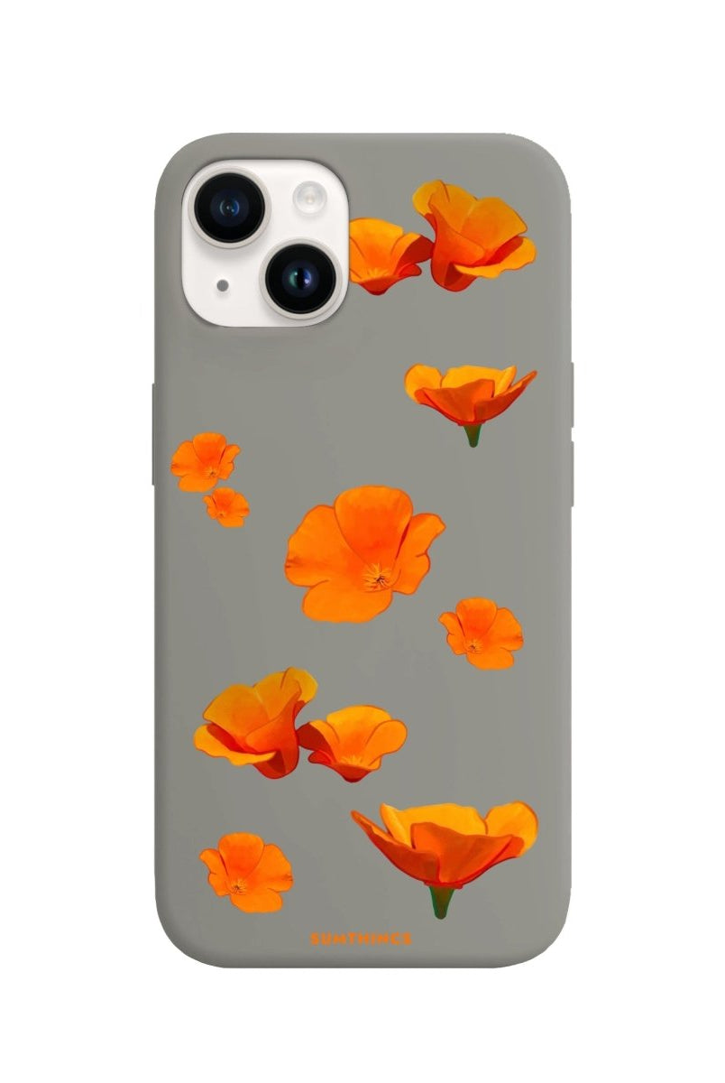 iPhone 14 Plus Poppies Premium Telefon Kılıfı Gri - SUMTHINCS