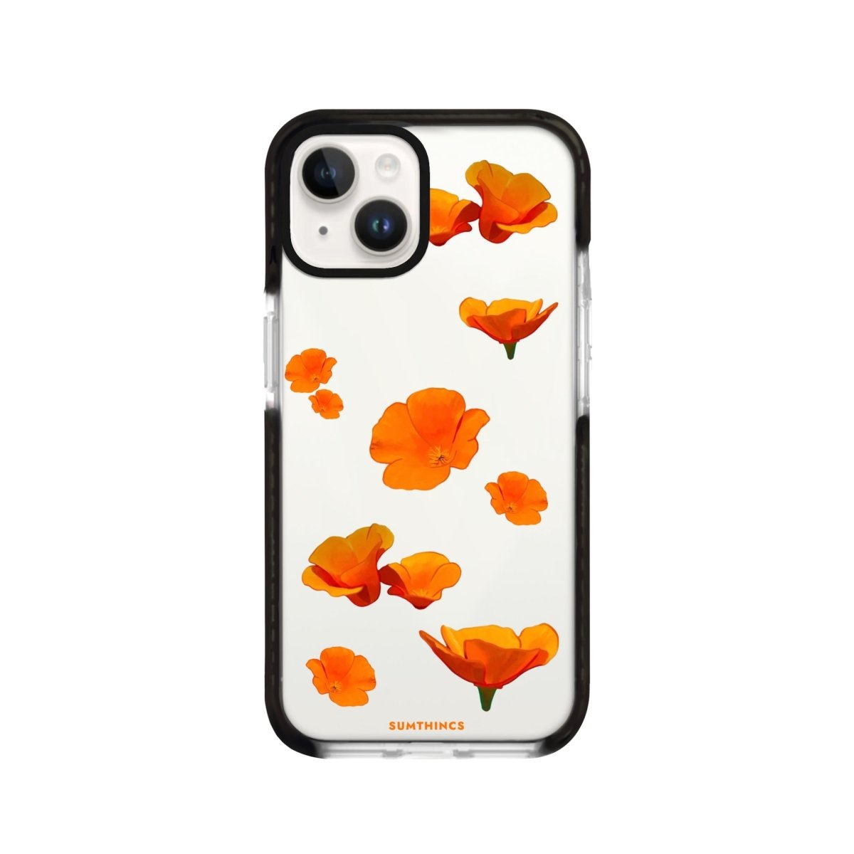 iPhone 14 Plus Poppies Procase Şeffaf Telefon Kılıfı Siyah Şeffaf - SUMTHINCS