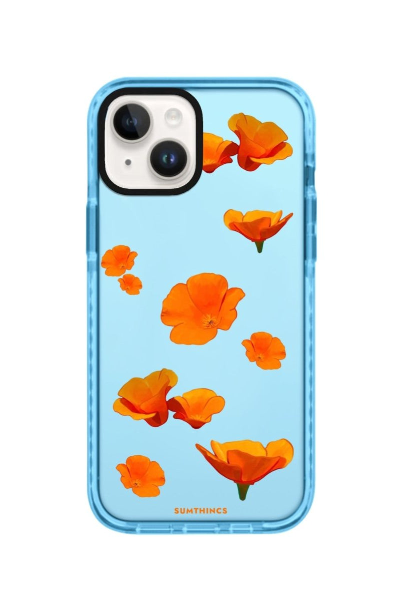 iPhone 14 Plus Poppies Procase Şeffaf Telefon Kılıfı Mavi - SUMTHINCS