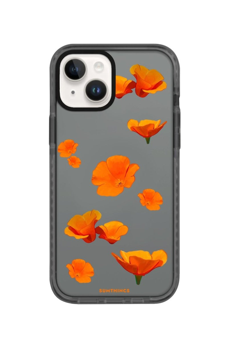 iPhone 14 Plus Poppies Procase Şeffaf Telefon Kılıfı Antrasit - SUMTHINCS
