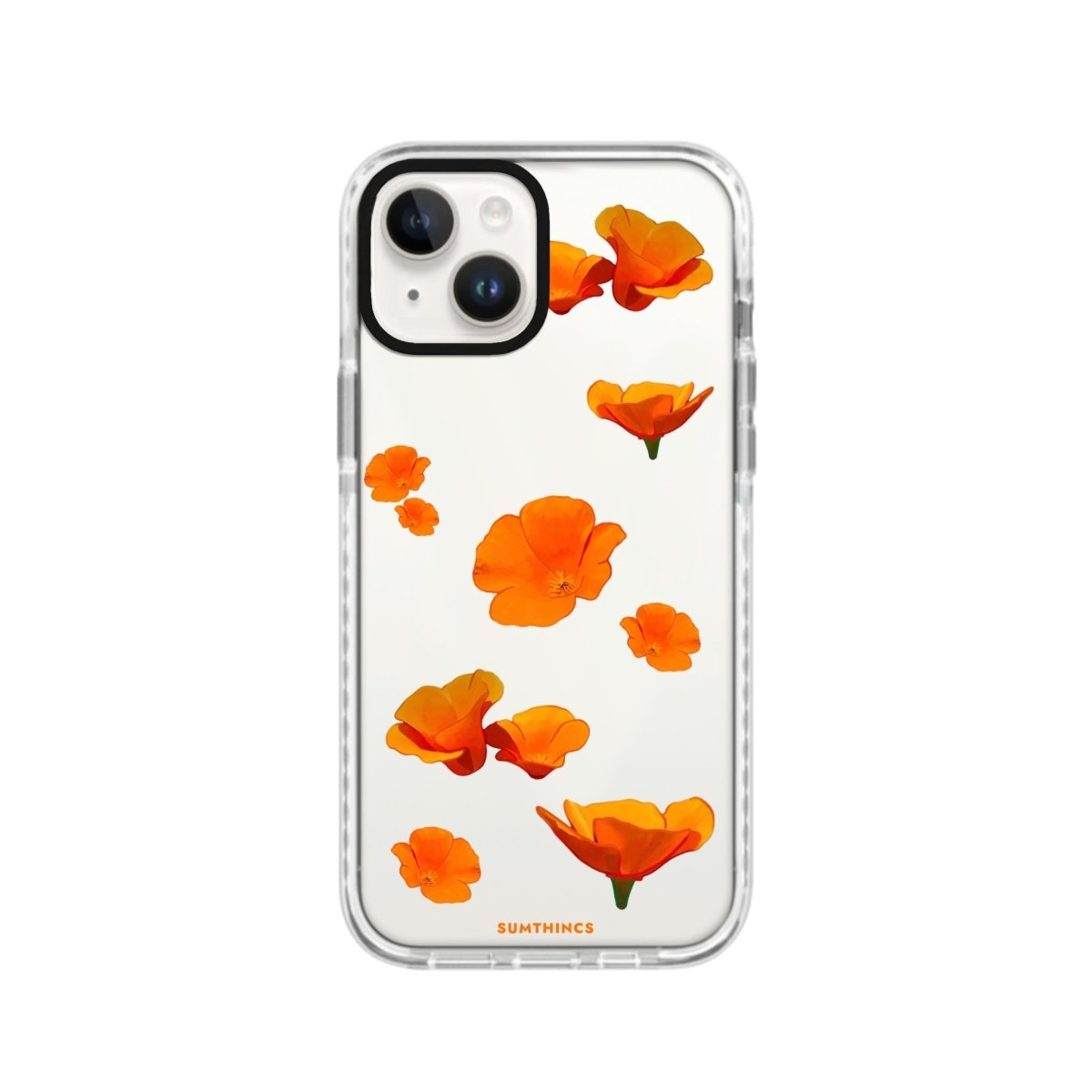 iPhone 14 Plus Poppies Procase Şeffaf Telefon Kılıfı Beyaz Şeffaf - SUMTHINCS