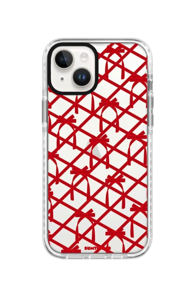 iPhone 14 Plus Ribbon Grid Procase Şeffaf Telefon Kılıfı Beyaz Şeffaf - SUMTHINCS
