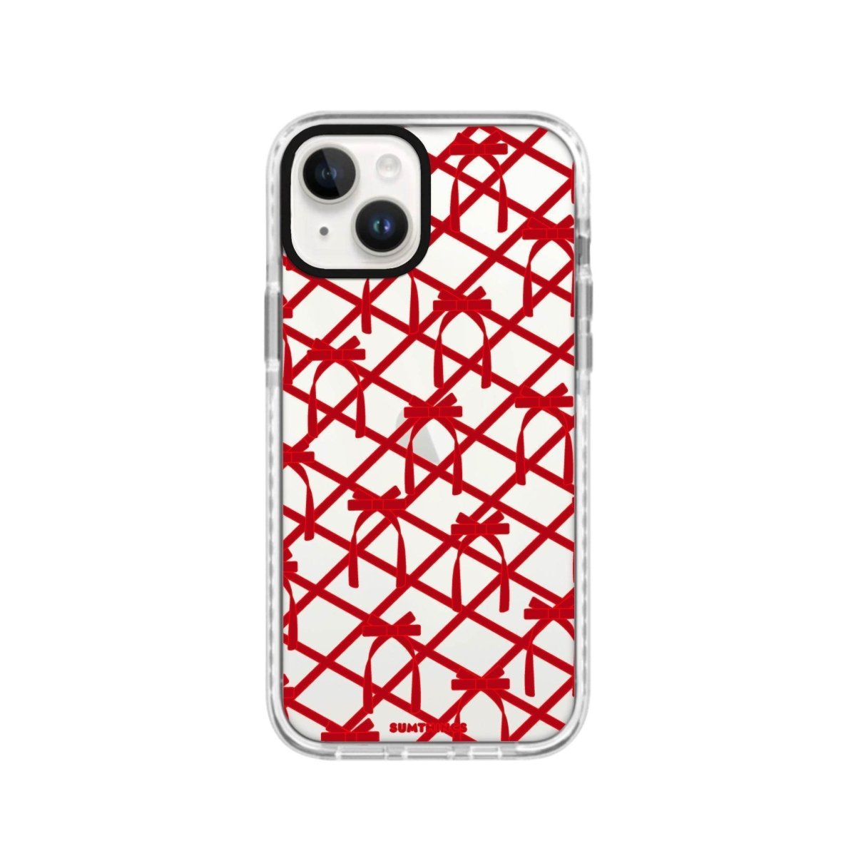 iPhone 14 Plus Ribbon Grid Procase Şeffaf Telefon Kılıfı Beyaz Şeffaf - SUMTHINCS