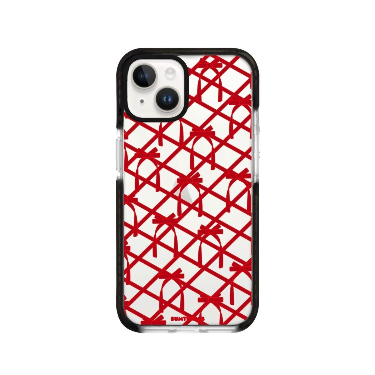 iPhone 14 Plus Ribbon Grid Procase Şeffaf Telefon Kılıfı Siyah Şeffaf - SUMTHINCS