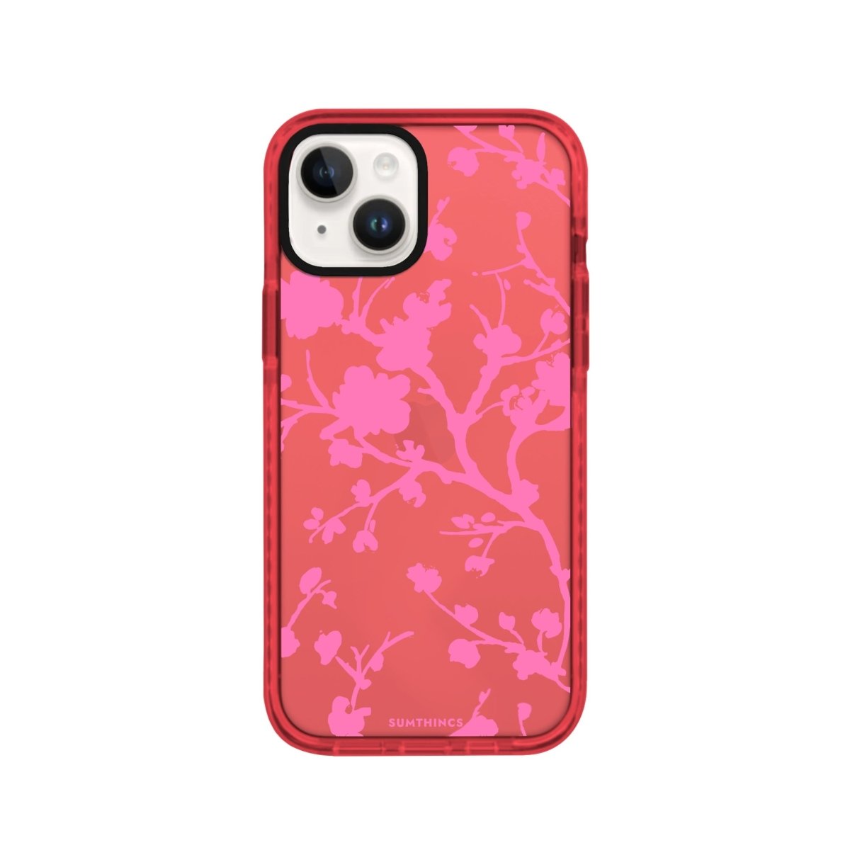 iPhone 14 Plus Sakura Procase Şeffaf Telefon Kılıfı Kırmızı - SUMTHINCS