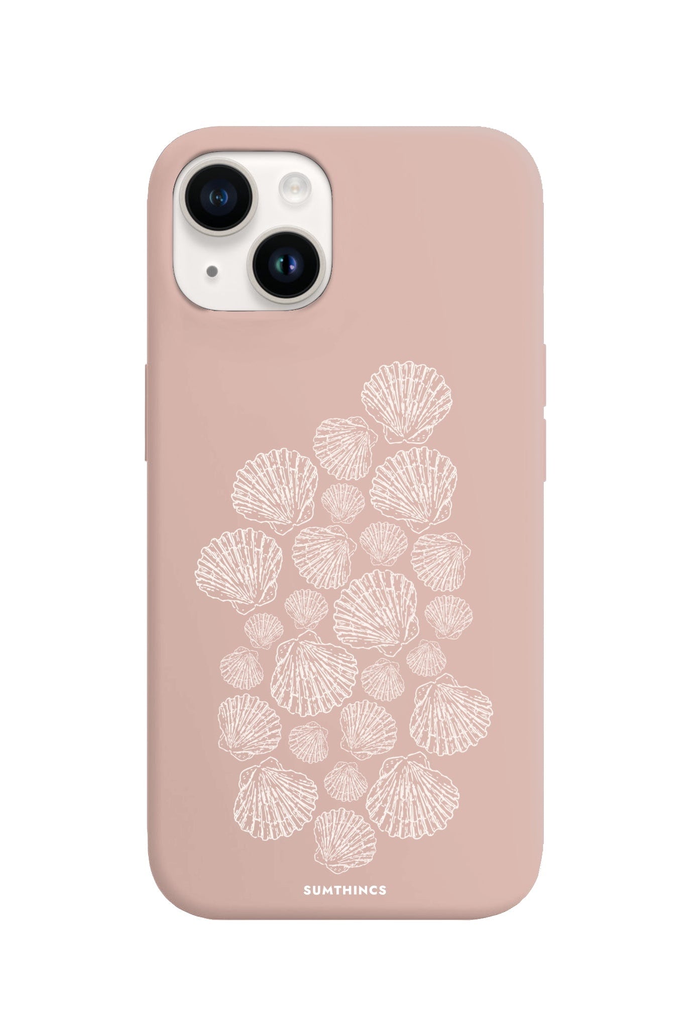 iPhone 14 Plus Shell Print Premium Telefon Kılıfı Bej - SUMTHINCS