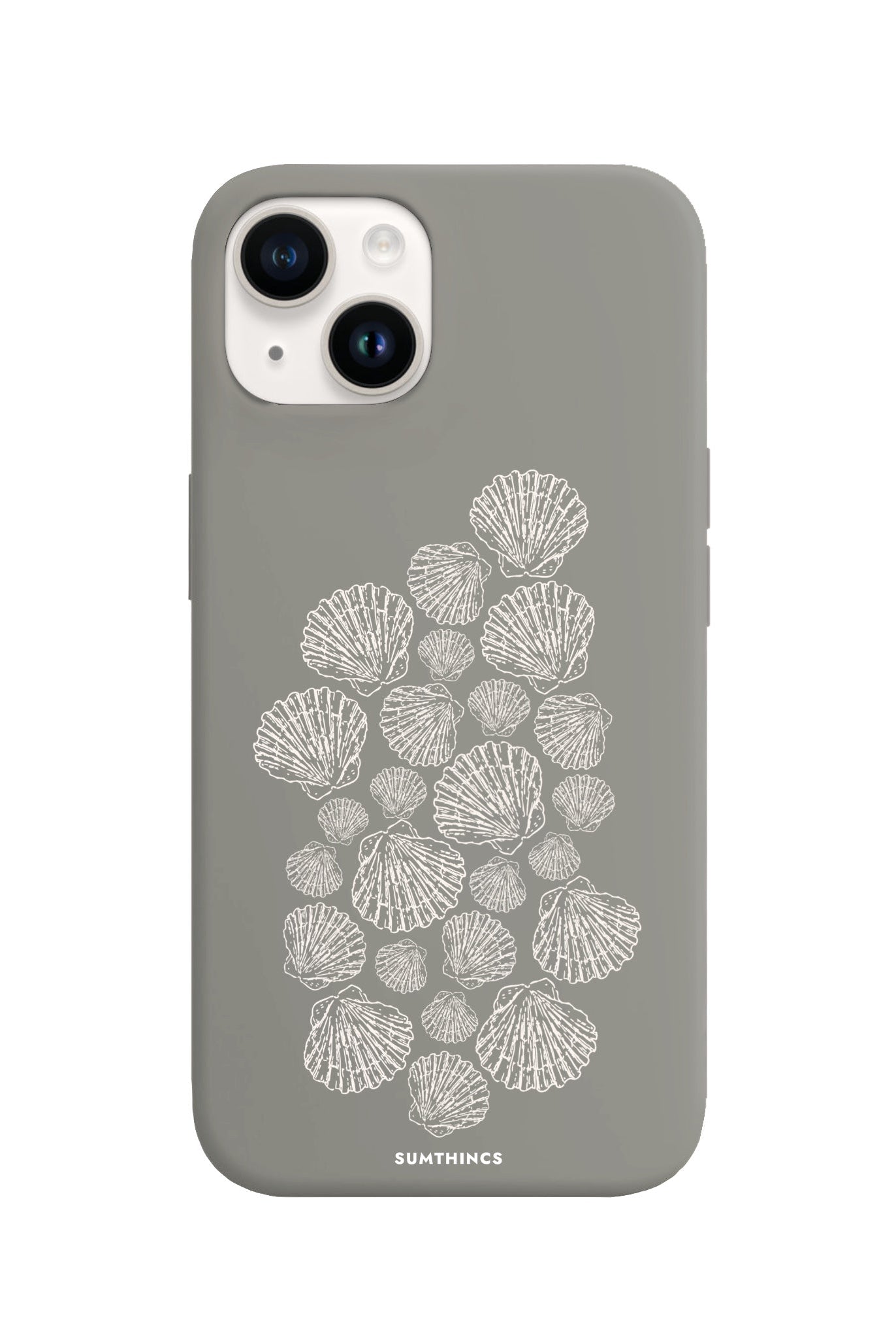iPhone 14 Plus Shell Print Premium Telefon Kılıfı Gri - SUMTHINCS