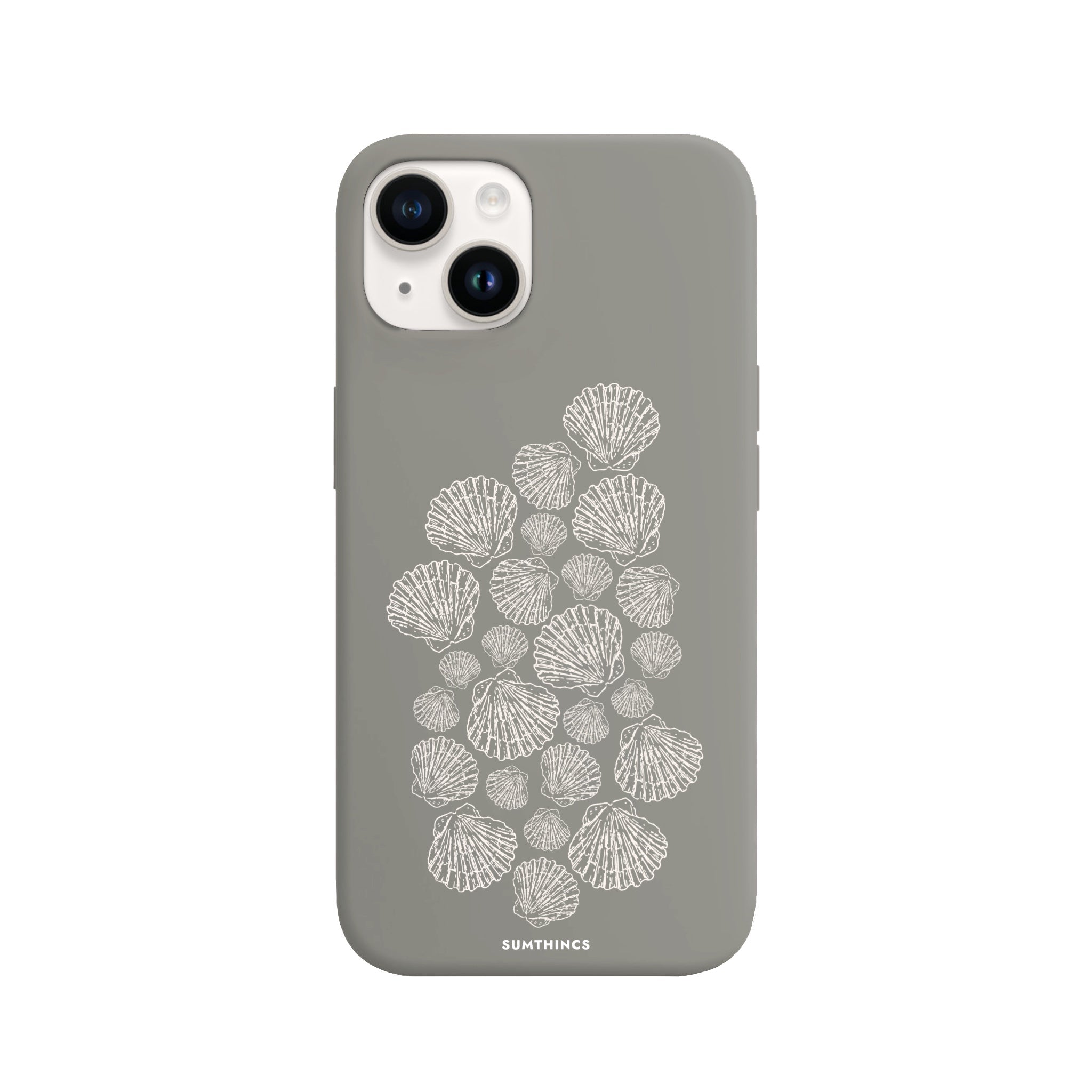 iPhone 14 Plus Shell Print Premium Telefon Kılıfı Gri - SUMTHINCS