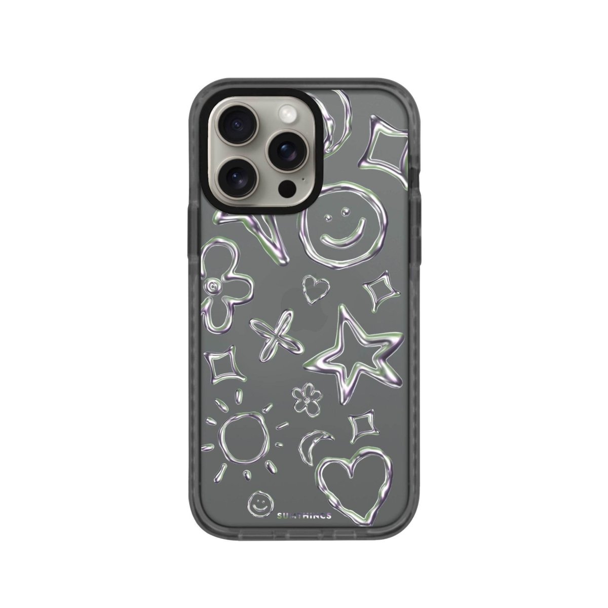 iPhone 14 Plus Silver Doodles Procase Şeffaf Telefon Kılıfı Antrasit - SUMTHINCS