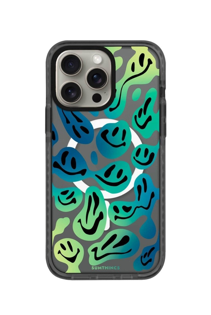 iPhone 14 Plus Smiley Magsafe Procase Şeffaf Telefon Kılıfı Antrasit - SUMTHINCS