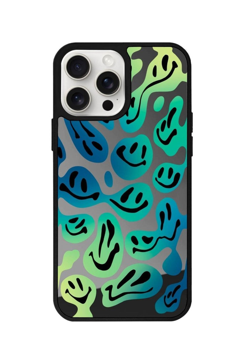 iPhone 14 Plus Smiley Mirror Aynalı Telefon Kılıfı Antrasit - SUMTHINCS