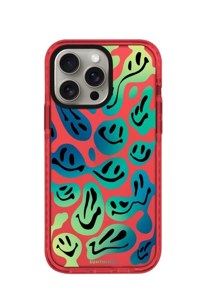 iPhone 14 Plus Smiley Procase Şeffaf Telefon Kılıfı Kırmızı - SUMTHINCS