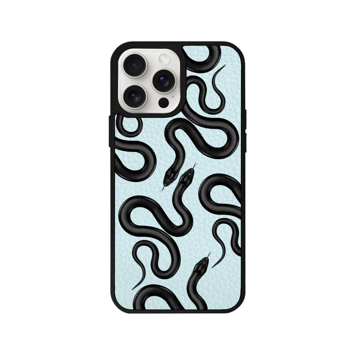iPhone 14 Plus Snakes Leather Vegan Deri Telefon Kılıfı Açık Mavi - SUMTHINCS