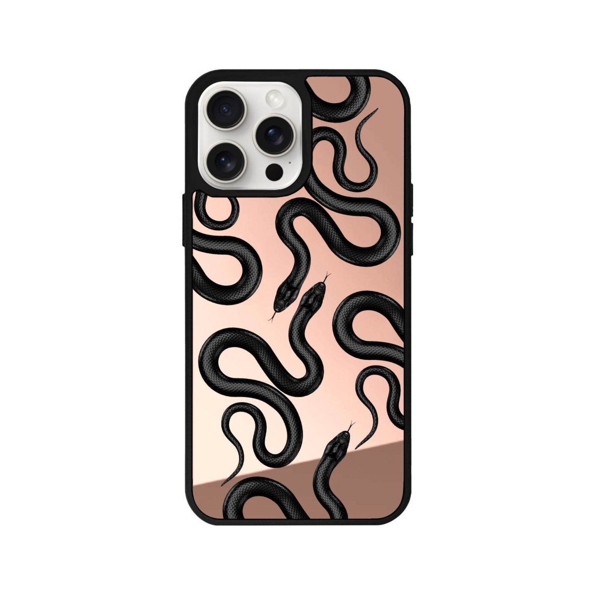 iPhone 14 Plus Snakes Mirror Aynalı Telefon Kılıfı Metalik Pembe - SUMTHINCS
