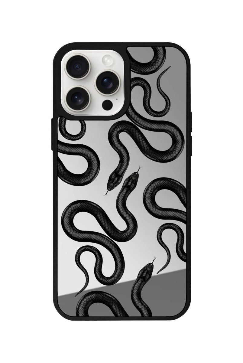 iPhone 14 Plus Snakes Mirror Aynalı Telefon Kılıfı Gümüş - SUMTHINCS