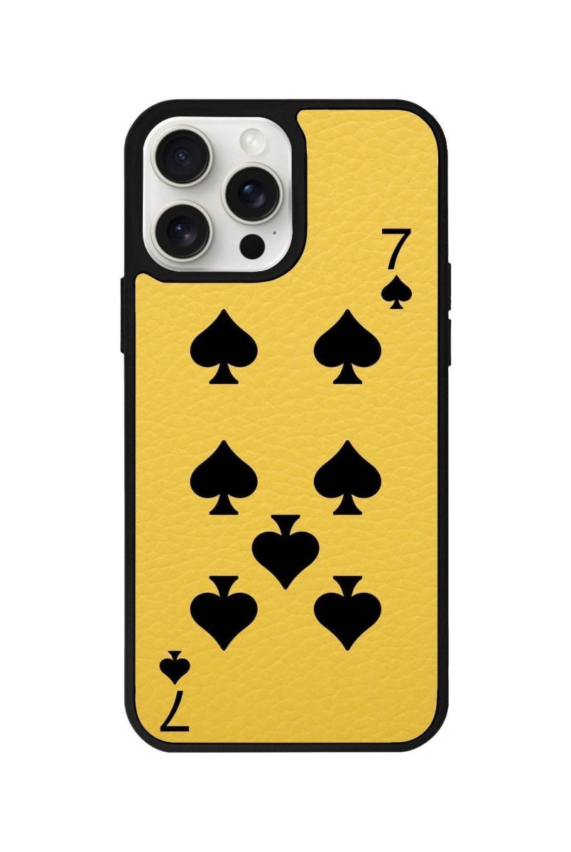 iPhone 14 Plus Spade7 Leather Vegan Deri Telefon Kılıfı Sarı - SUMTHINCS