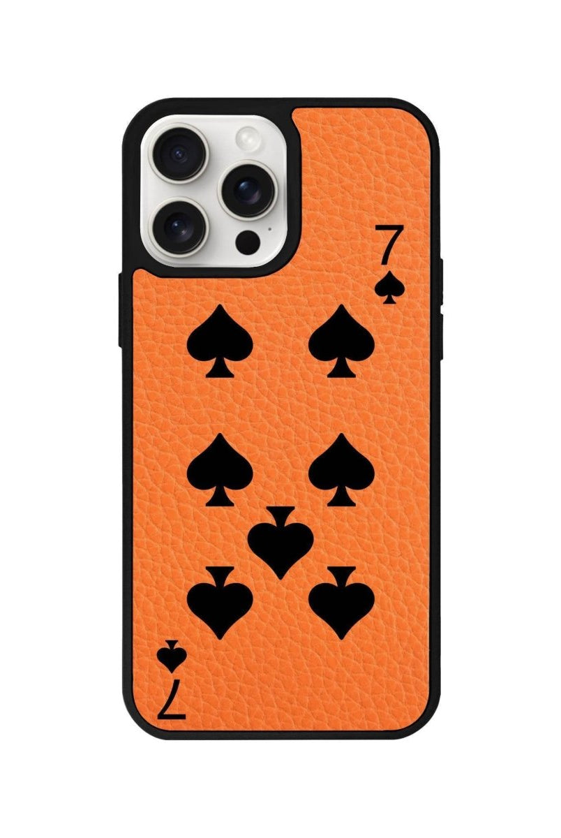 iPhone 14 Plus Spade7 Leather Vegan Deri Telefon Kılıfı Turuncu - SUMTHINCS
