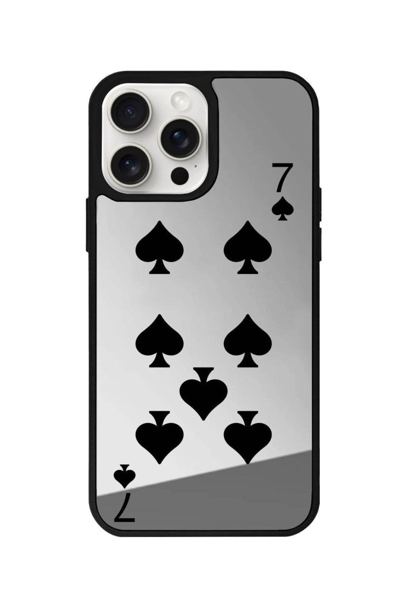 iPhone 14 Plus Spade7 Mirror Aynalı Telefon Kılıfı Gümüş - SUMTHINCS
