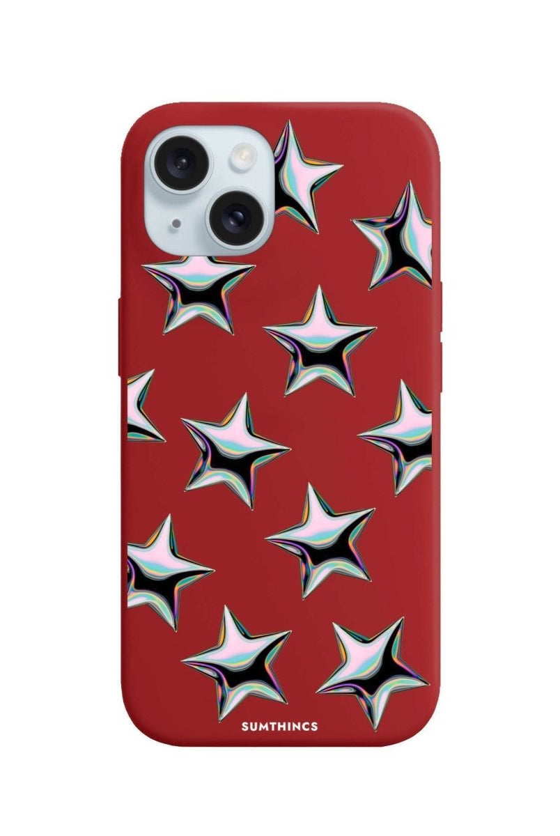 iPhone 14 Plus Stars Premium Telefon Kılıfı Kırmızı - SUMTHINCS