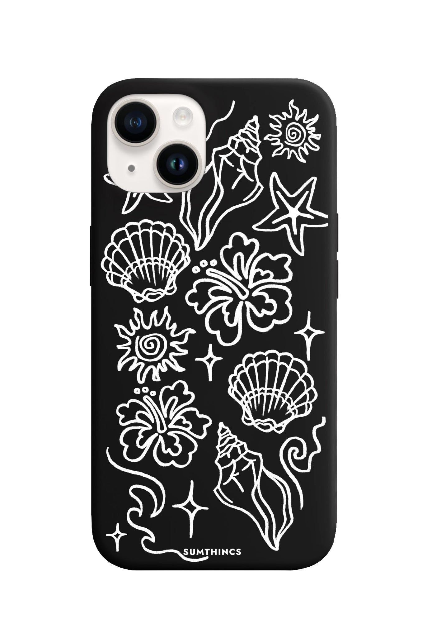 iPhone 14 Plus Summer Sketch Premium Telefon Kılıfı Siyah - SUMTHINCS