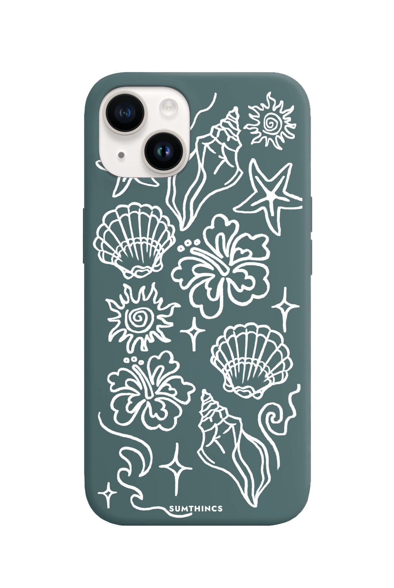 iPhone 14 Plus Summer Sketch Premium Telefon Kılıfı Kaktüs Yeşili - SUMTHINCS