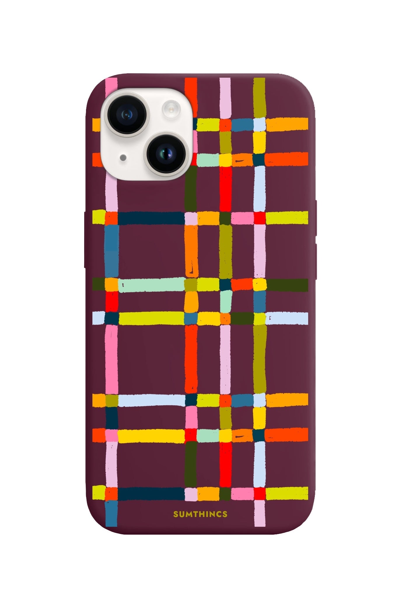 iPhone 14 Plus Sunny Stripes Premium Telefon Kılıfı Bordo - SUMTHINCS