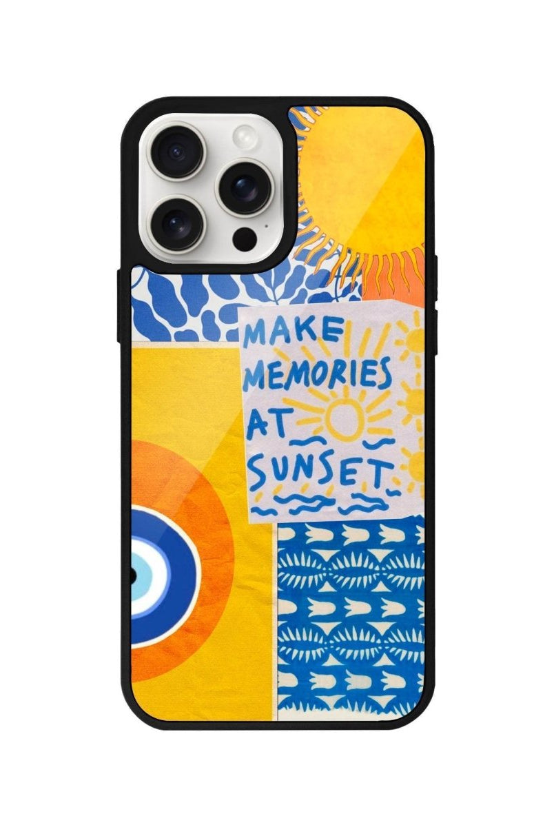 iPhone 14 Plus Sunset Collage Glossy Cam Telefon Kılıfı - SUMTHINCS