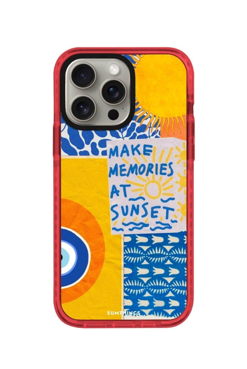 iPhone 14 Plus Sunset Collage Procase Şeffaf Telefon Kılıfı Kırmızı - SUMTHINCS