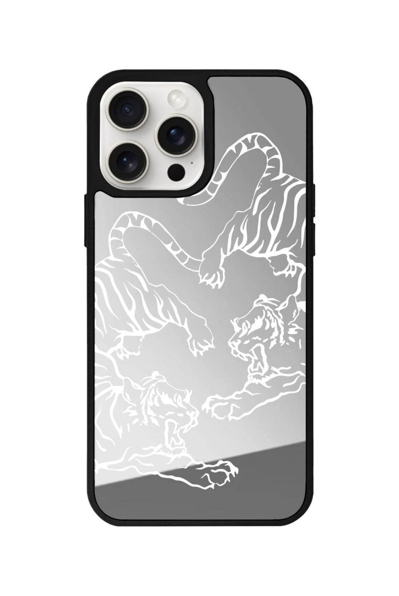 iPhone 14 Plus Tigers Mirror Aynalı Telefon Kılıfı Gümüş - SUMTHINCS