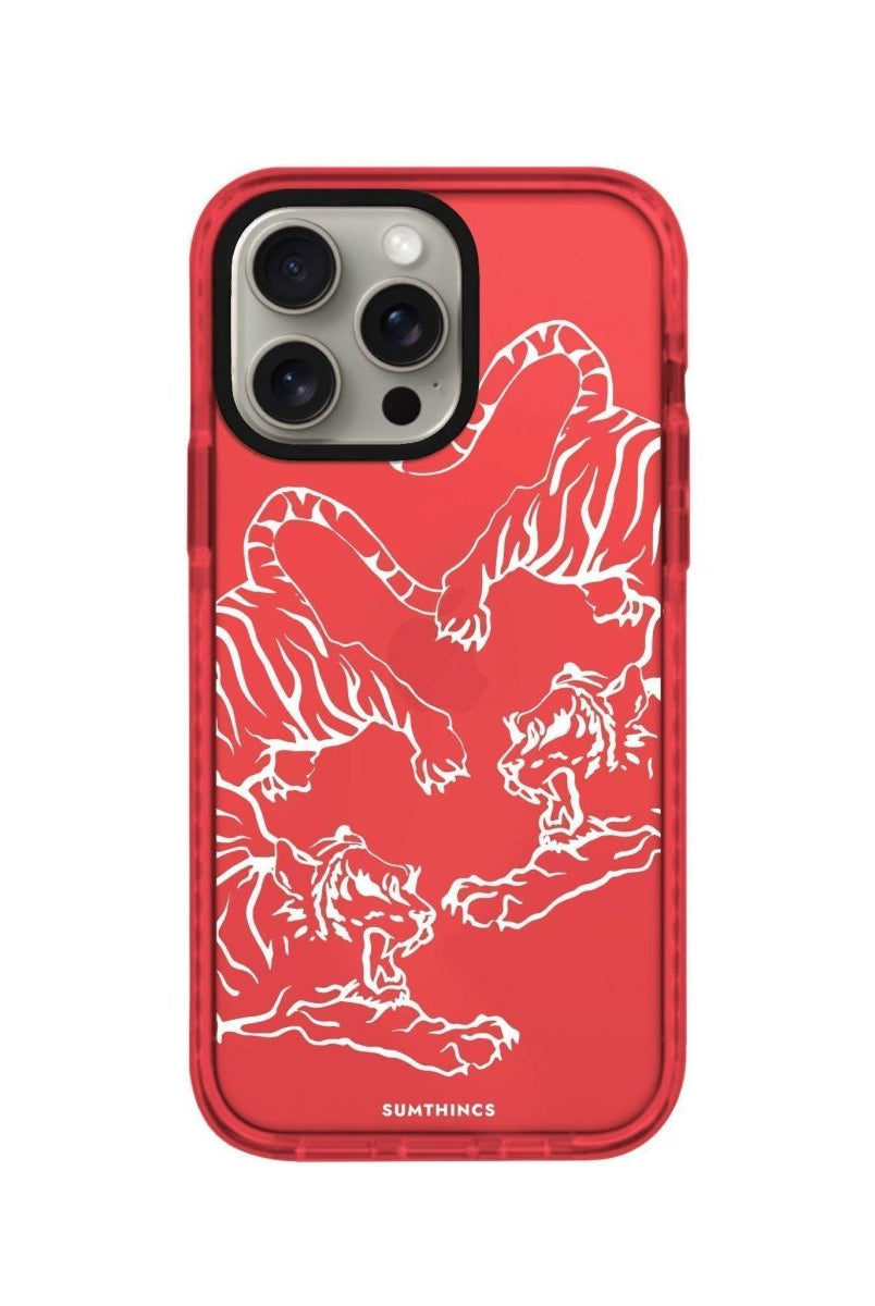 iPhone 14 Plus Tigers Procase Şeffaf Telefon Kılıfı Kırmızı - SUMTHINCS
