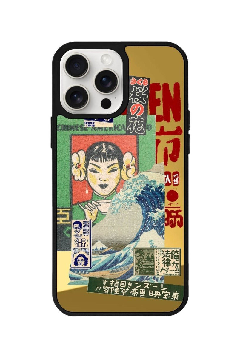iPhone 14 Plus Vintage Poster Mirror Aynalı Telefon Kılıfı Altın - SUMTHINCS