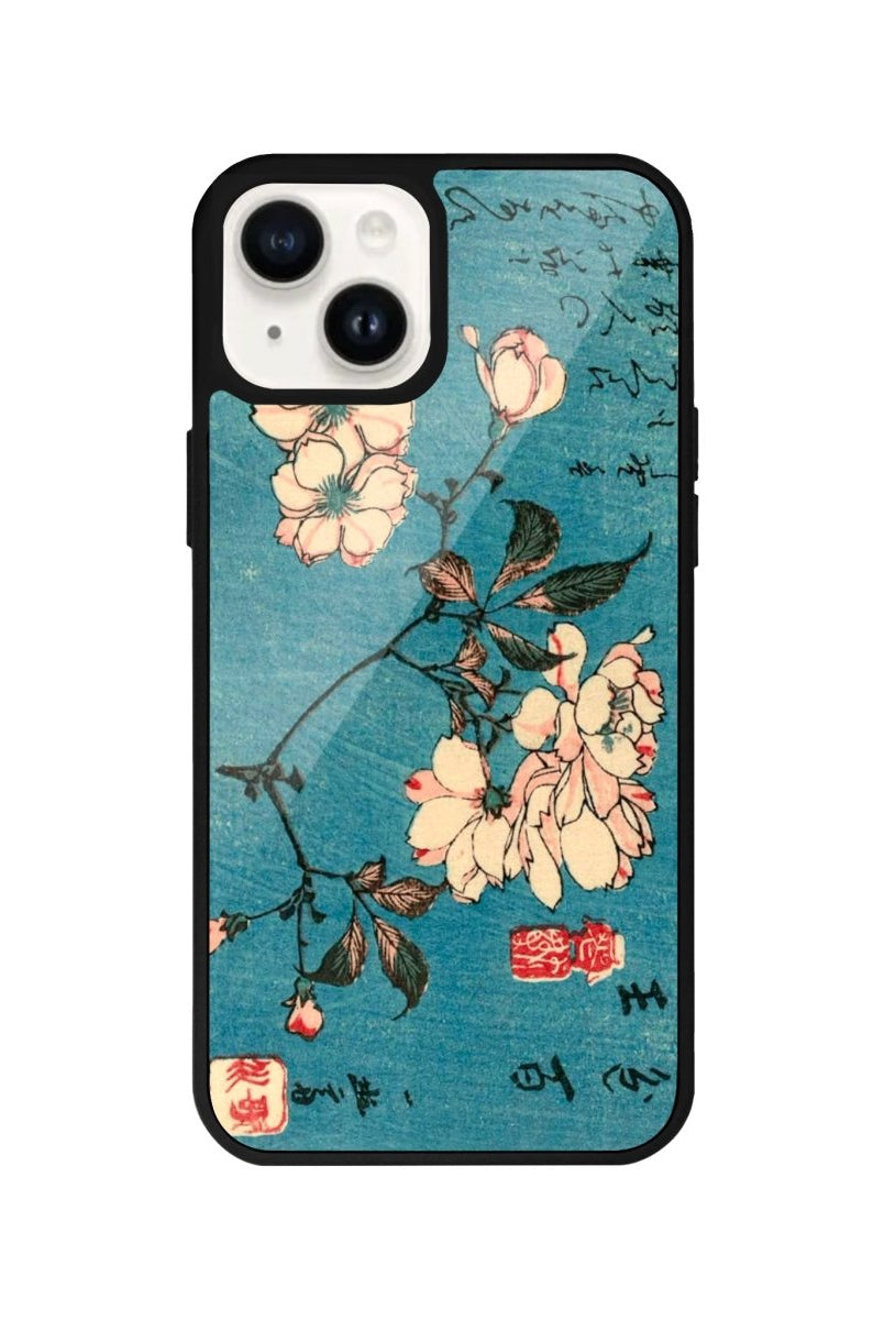 iPhone 14 Plus Vintage Sakura Glossy Cam Telefon Kılıfı - SUMTHINCS