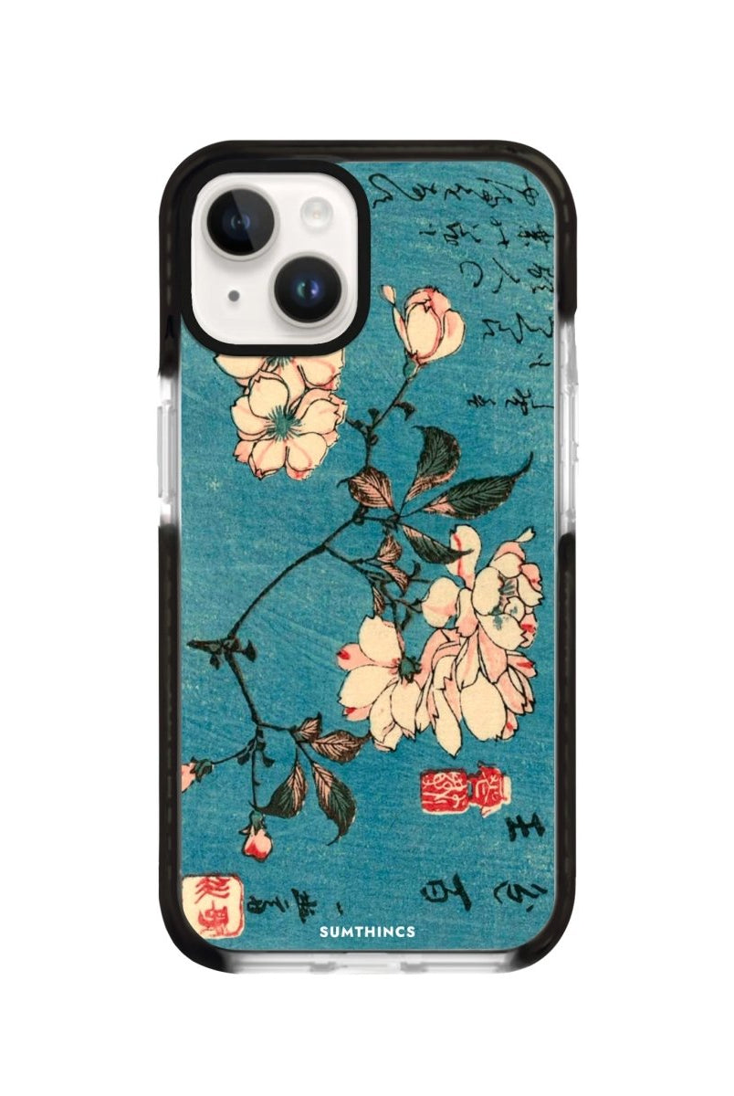 iPhone 14 Plus Vintage Sakura Procase Şeffaf Telefon Kılıfı Siyah Şeffaf - SUMTHINCS