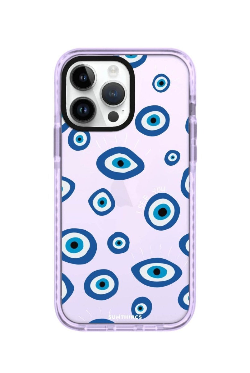iPhone 14 Pro I See You Procase Şeffaf Telefon Kılıfı Lila - SUMTHINCS