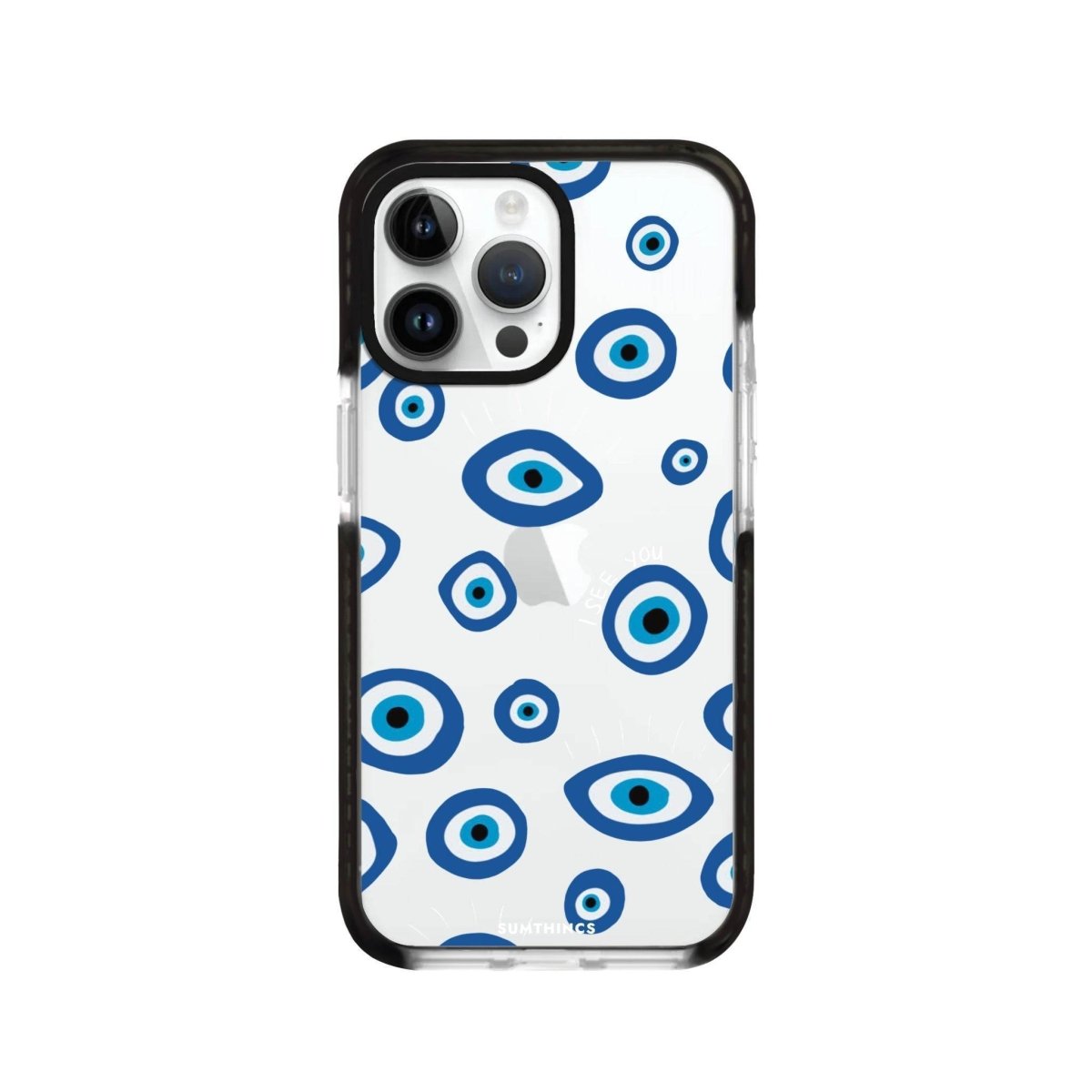 iPhone 14 Pro I See You Procase Şeffaf Telefon Kılıfı Siyah Şeffaf - SUMTHINCS