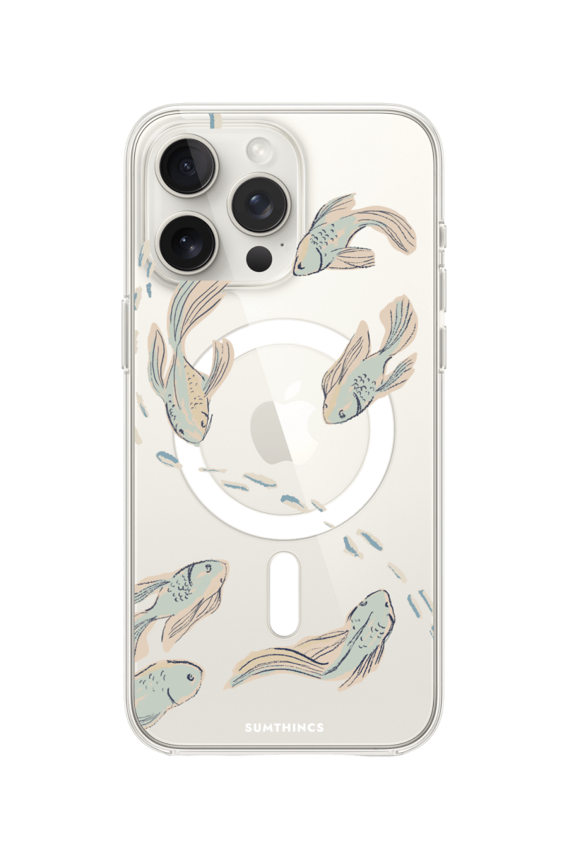 iPhone 14 Pro Koi Fish Clear Magsafe Şeffaf Telefon Kılıfı - SUMTHINCS