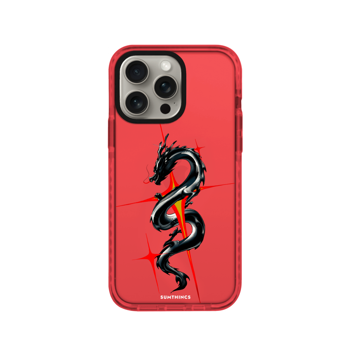 iPhone 14 Pro Max Dragonflare Procase Şeffaf Telefon Kılıfı Kırmızı - SUMTHINCS