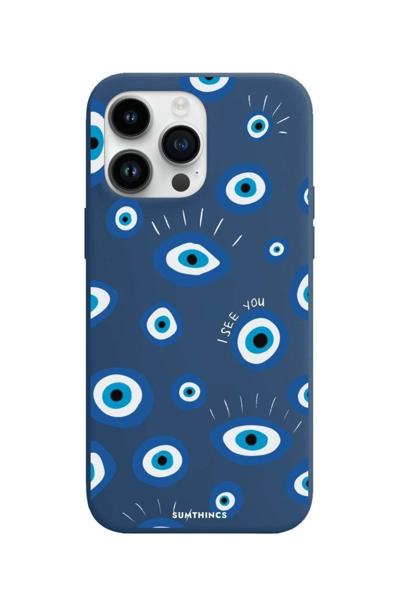 iPhone 14 Pro Max I See You Premium Telefon Kılıfı Pasifik Mavi - SUMTHINCS