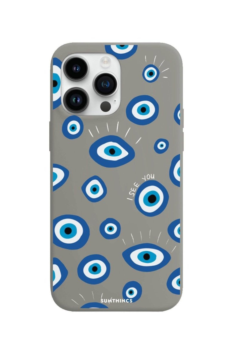 iPhone 14 Pro Max I See You Premium Telefon Kılıfı Gri - SUMTHINCS
