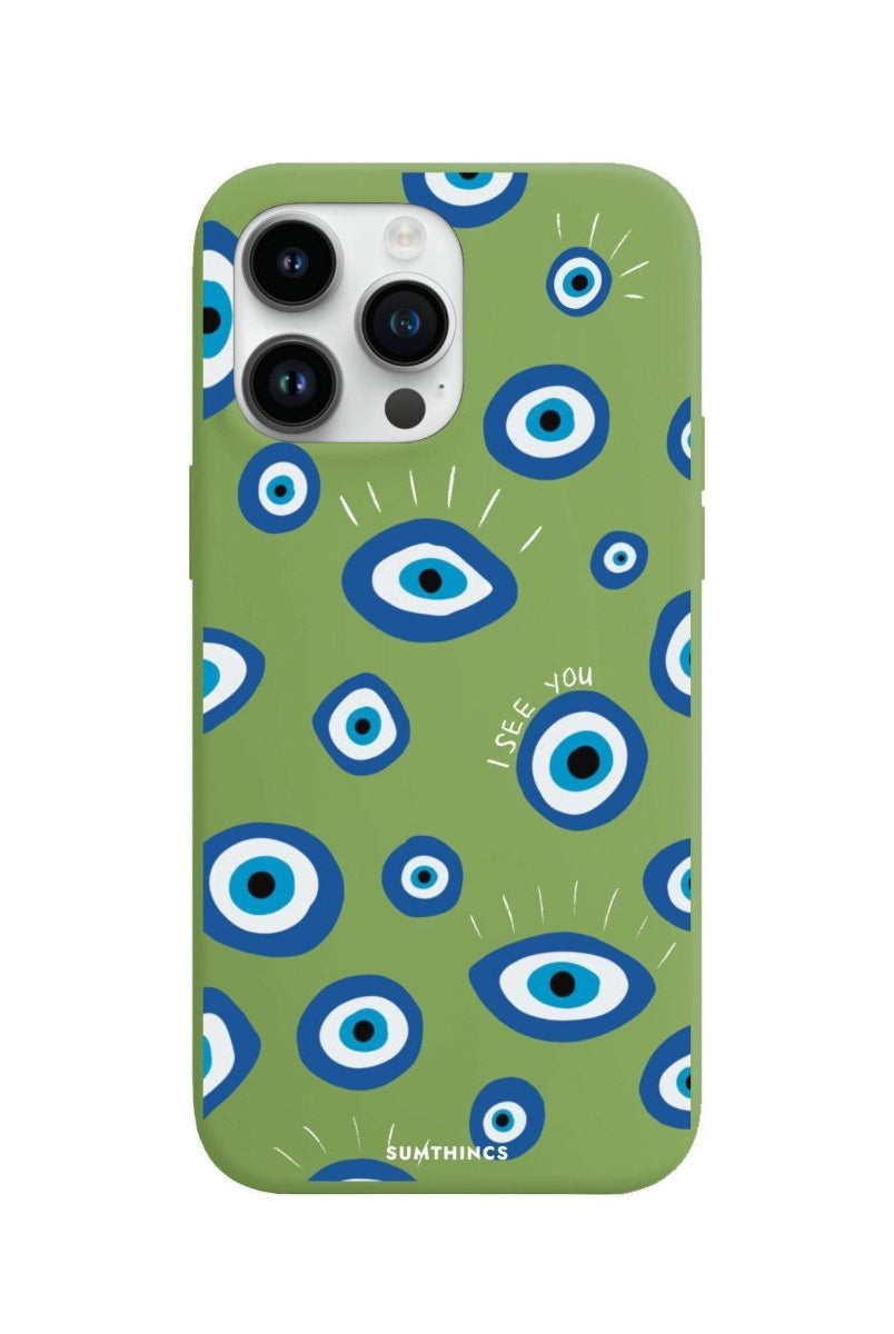 iPhone 14 Pro Max I See You Premium Telefon Kılıfı Fıstık Yeşili - SUMTHINCS