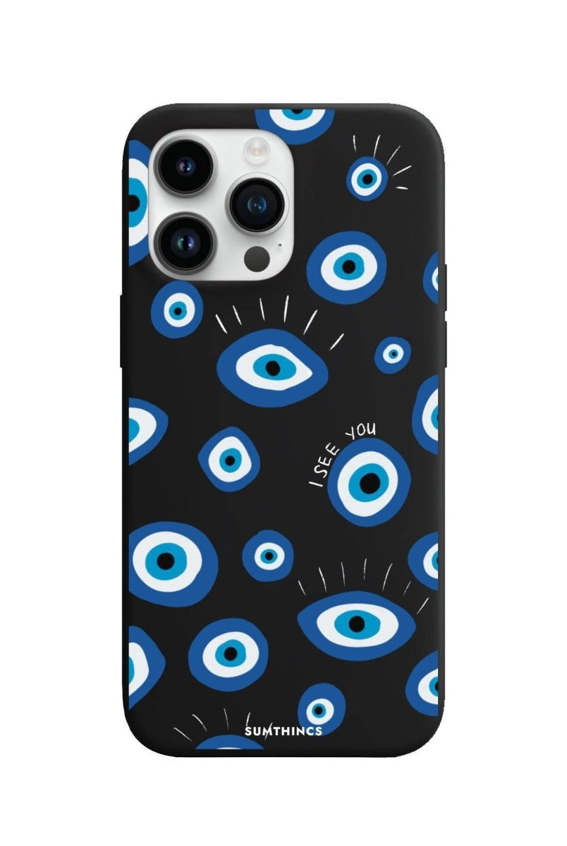 iPhone 14 Pro Max I See You Premium Telefon Kılıfı Siyah - SUMTHINCS