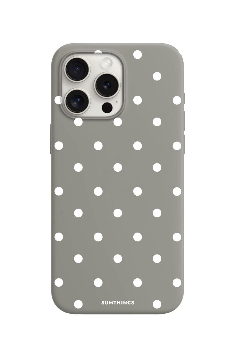 iPhone 14 Pro Max Polka Dot Premium Telefon Kılıfı Gri - SUMTHINCS