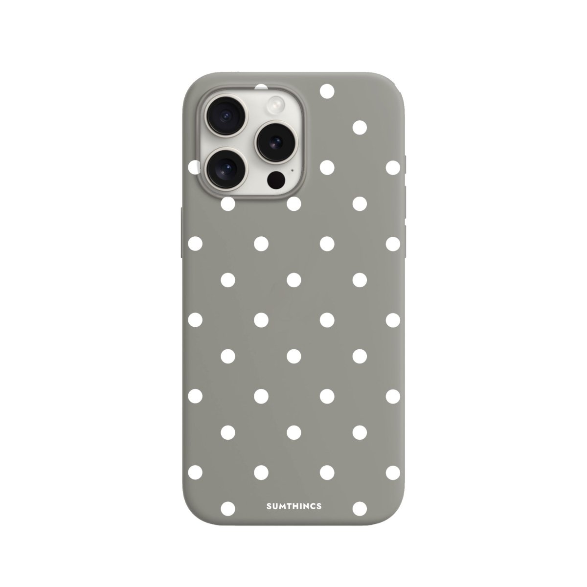iPhone 14 Pro Max Polka Dot Premium Telefon Kılıfı Gri - SUMTHINCS